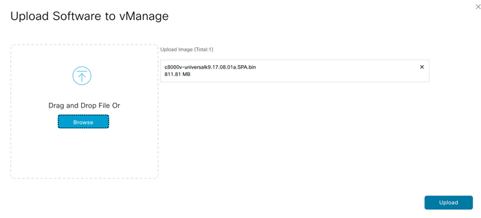 Upload Software to vManage