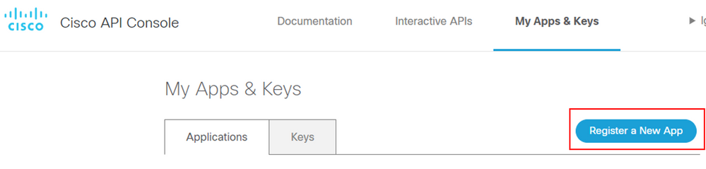 Cisco API Console 절차