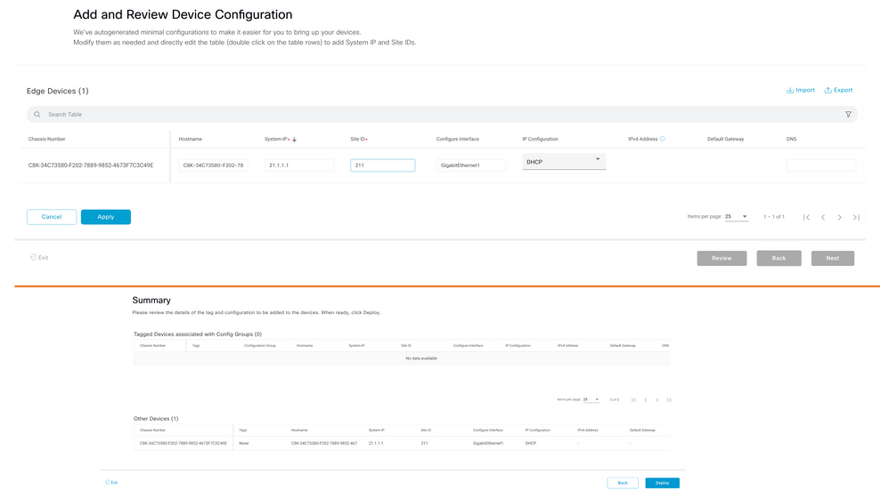 Add and Review Device Configuration