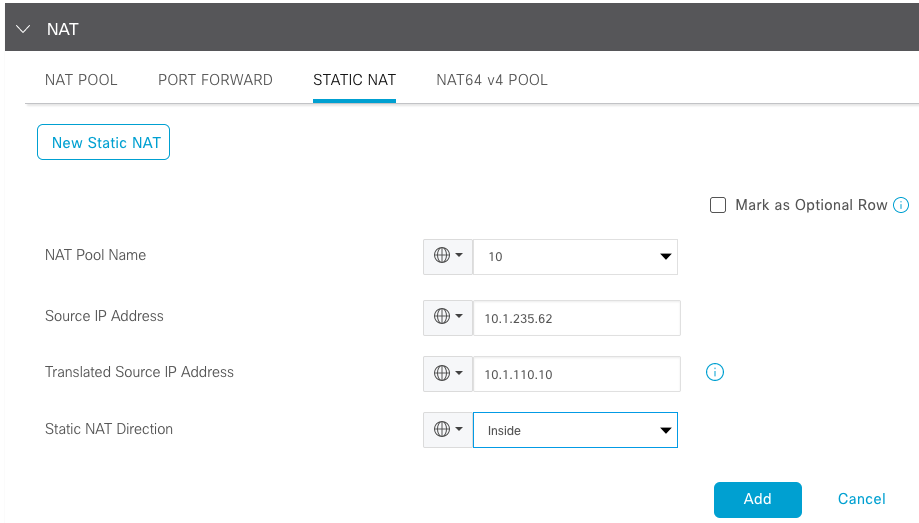 Static NAT Configuration