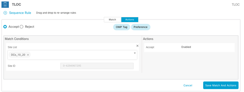 Sequence Rule - Add entry to Match Hub Sites and Accept