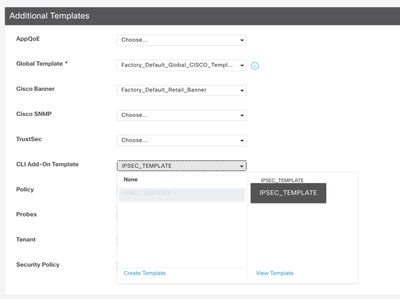 . On CLI Add-On Template choose the previously created Feature Template