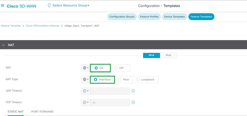 Enable Interface NAT