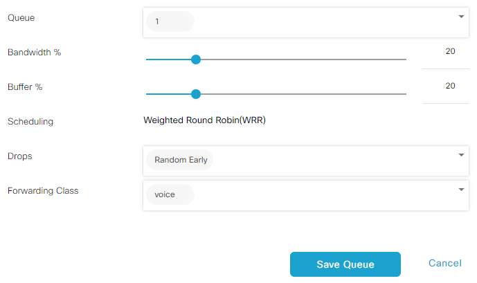 QoS schedular configuration