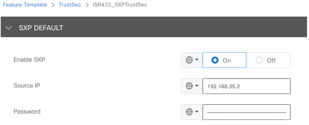 SXP Default Configuration