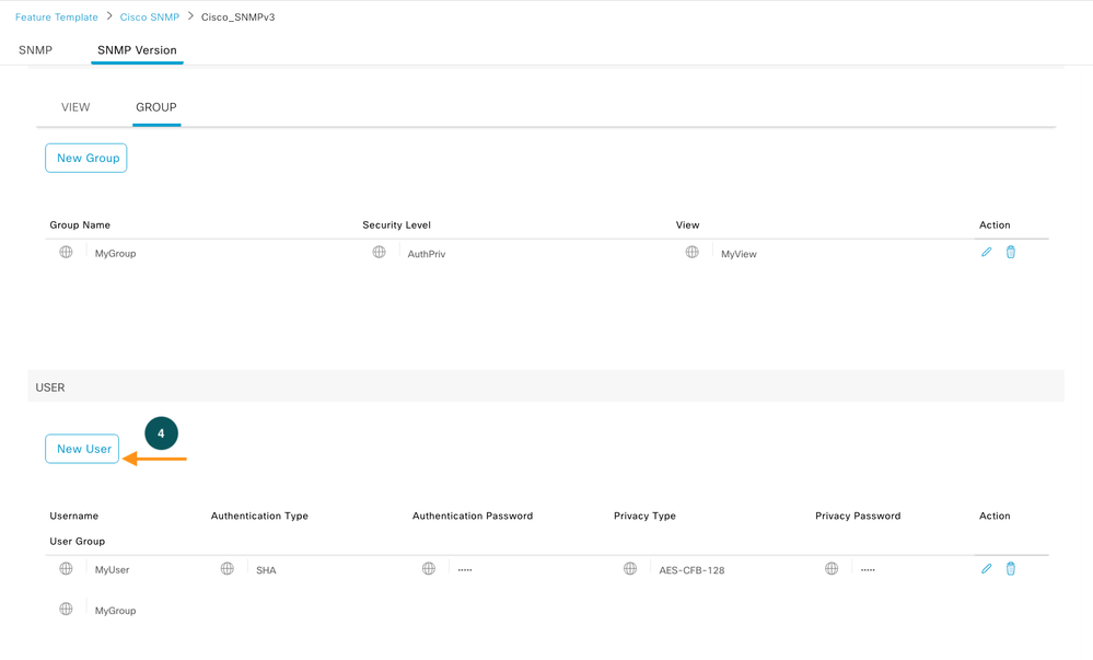 Configure SNMP User