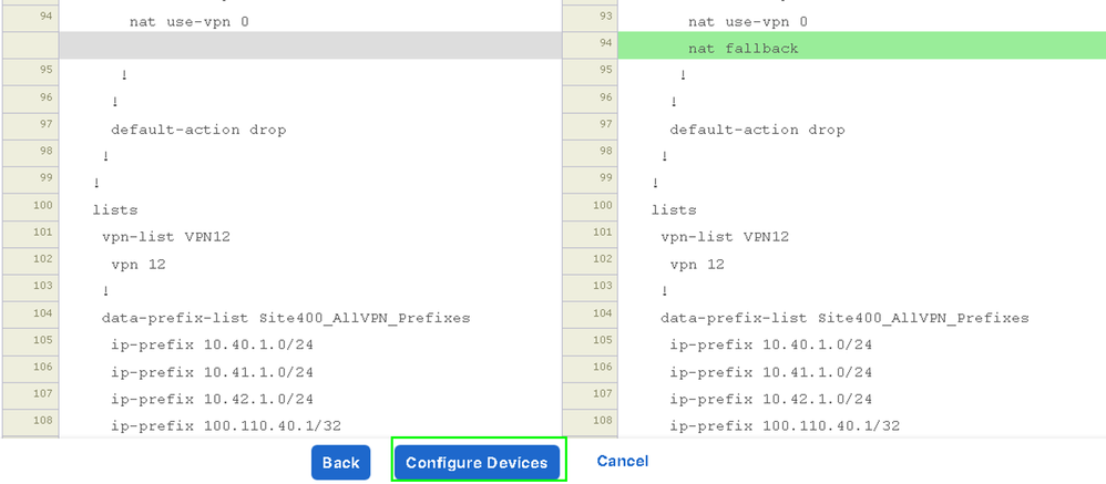 Select Configure Devices to Validate