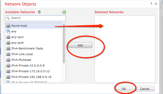 FMC Configuration Site-to-Site VPN - Accept Object changes