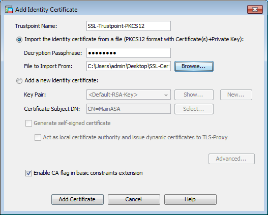 PKCS12 の追加