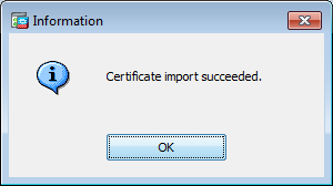 Cert Import Succeed