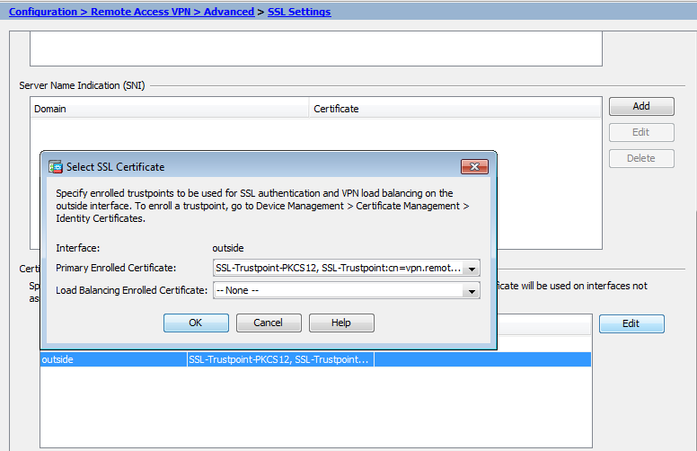 Select SSL Trustpoint