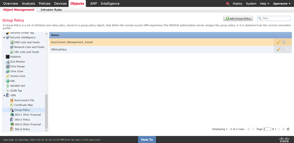 AnyConnect Group Policy