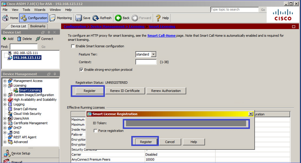 Cisco ASA Smart Licensing on FXOS - Register the Standby ASA