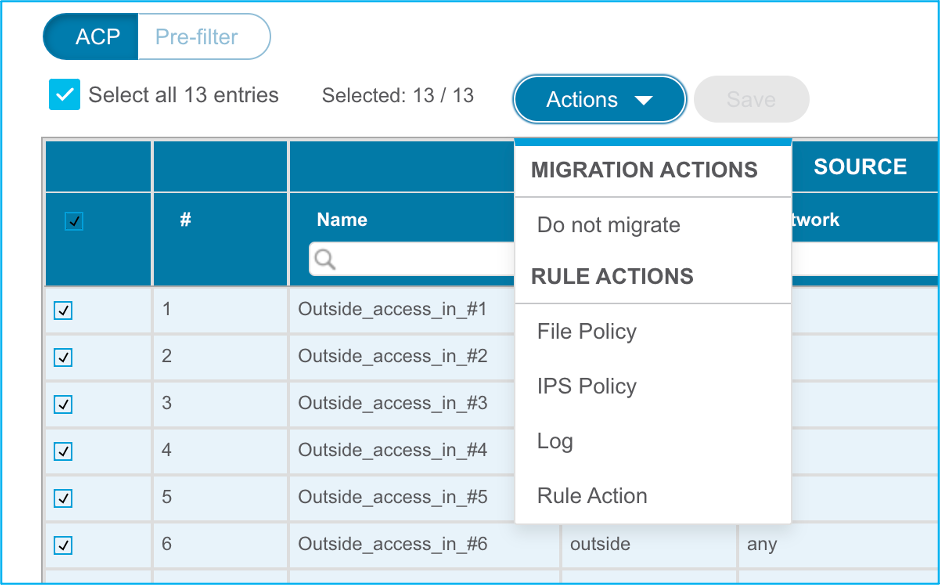 Additional Actions