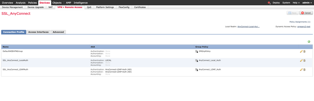 Remote Access VPN Connection Profiles