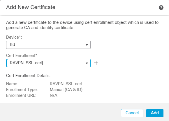 FMC - Certificate Enrollment to FTD