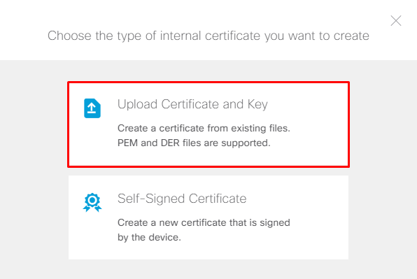 Upload Certificate and Private Key in FDM GUI