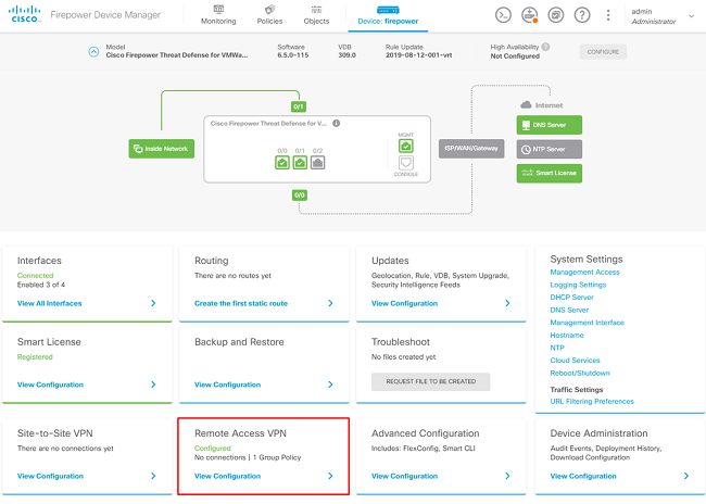 Creazione guidata profilo di connessione VPN ad accesso remoto con RSA VPN nell'interfaccia utente di FDM