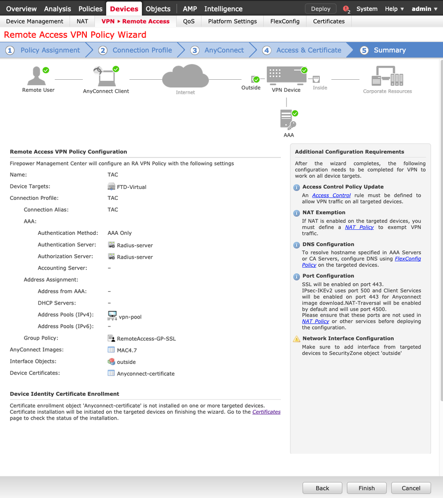 Wizard Externe toegang FMC: Overzicht configuratie