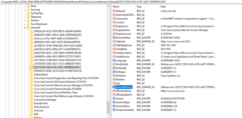 Windows Registry Keys