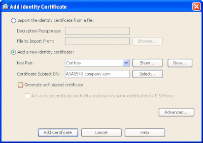 Add New Identity Certificate