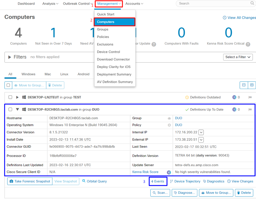 Cisco Secure Endpoint Computer