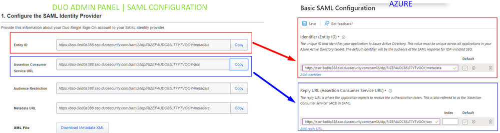 Duo Configuration needed in Azure