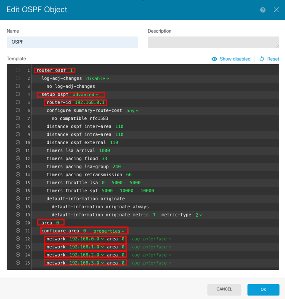 OSPF용 Smart CLI 컨피그레이션