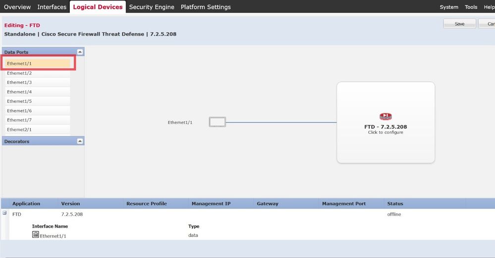 Choose Eth1-1 Tag to Allocate Interfaces