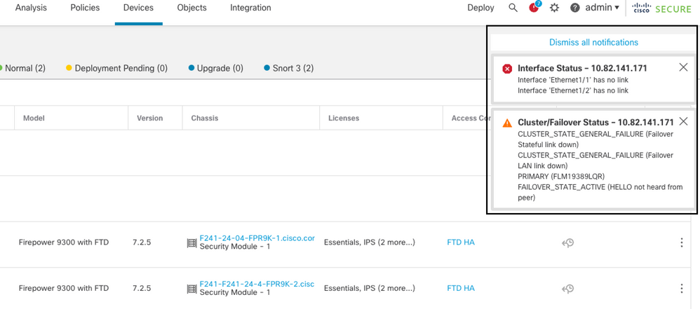 Failover with Power Failure