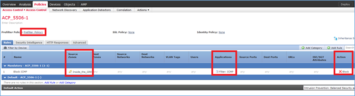 Define the Access Control Policy for the Tagged Traffic