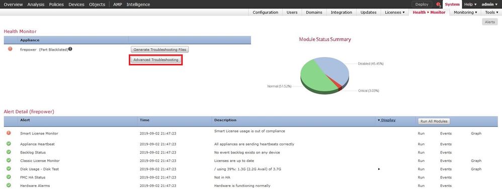 Select Advanced Troubleshooting