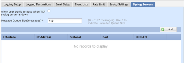 Configure the Syslog server related perameter.