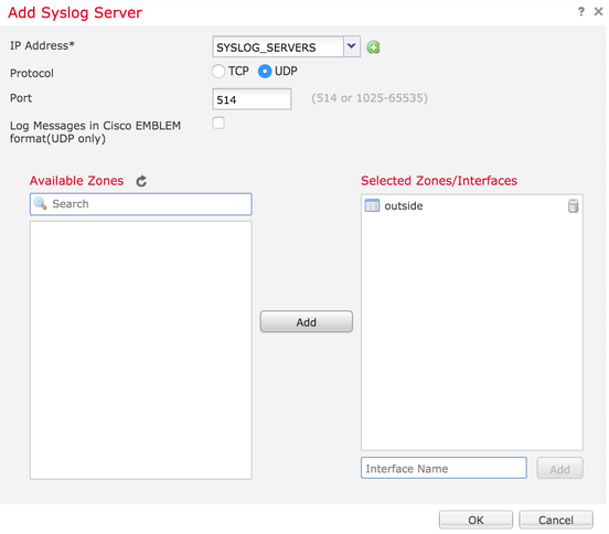 Add remote Syslog servers.