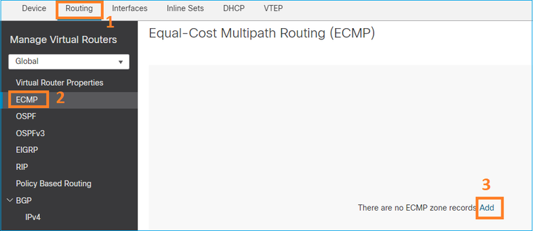 Configurazione interfaccia utente FMC ECMP