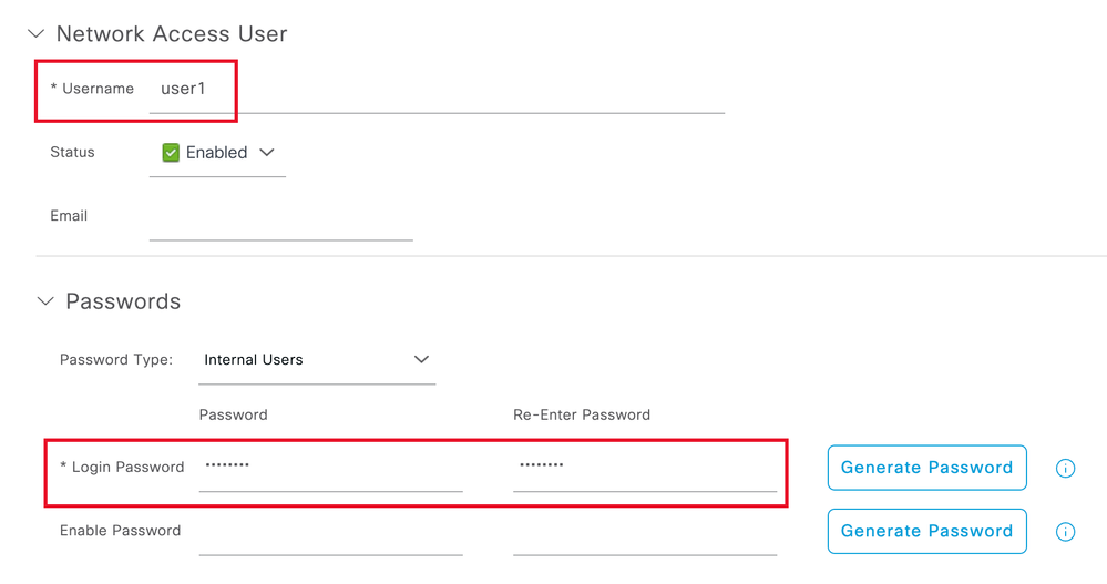 Username and Password