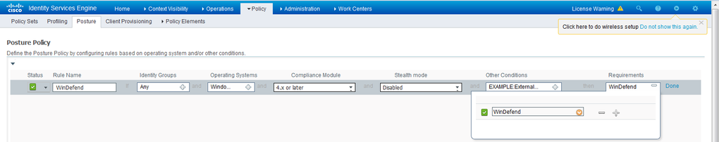 Cisco ISE-postuur - poortbeleid definiëren