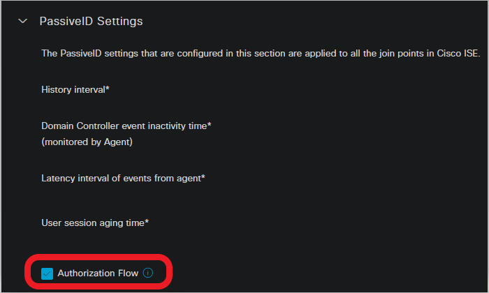 PassiveID Authorization  Flow Setting