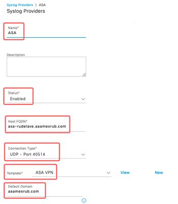 Syslog 공급자 구성