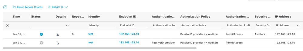 Radius live log