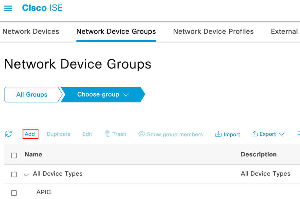 ISE Network Device Groups