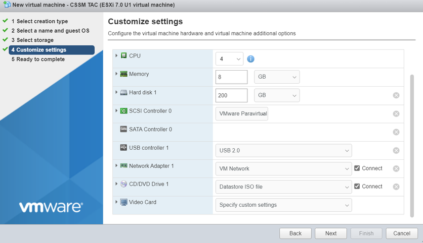 Summary VM configuration 01