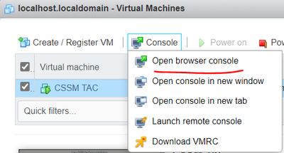 VMを管理するためのオプション