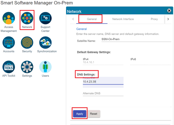 DNS settings