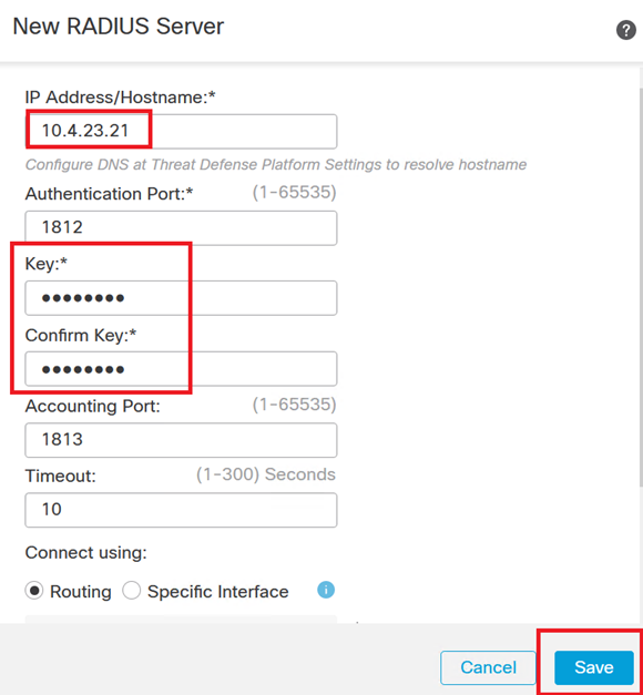 Neuer RADIUS-Server