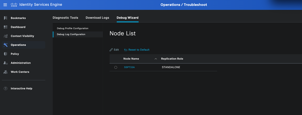 Debug Log Configuration