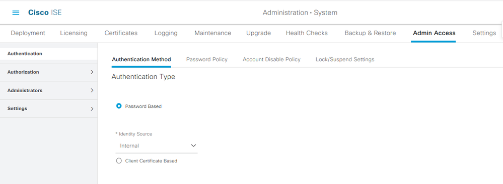 Admin Authentication Methods