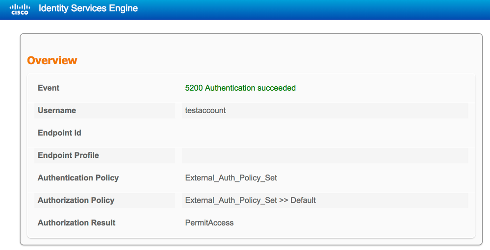 'Continue to Authorization Policy on Access-Accept'를 선택한 경우 권한 부여 정책 평가 확인