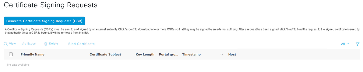 Configure EAP-TLS Authentication with ISE - CSR Button