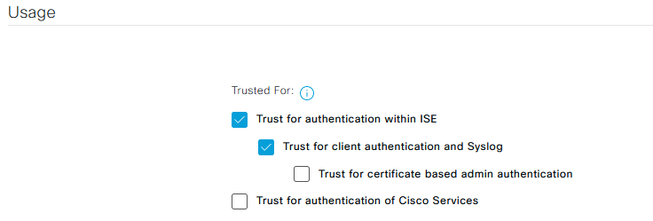 Configure EAP-TLS Authentication with ISE - Certificate Usage for CA Chain